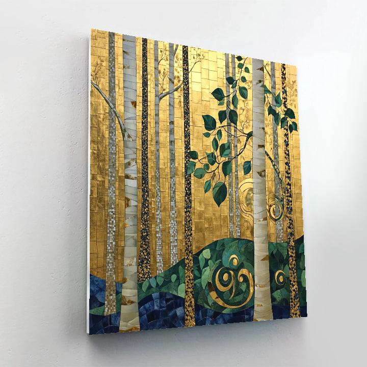 Gustav Klimt Inspired Golden Forest Tapestry Numbered painting kits