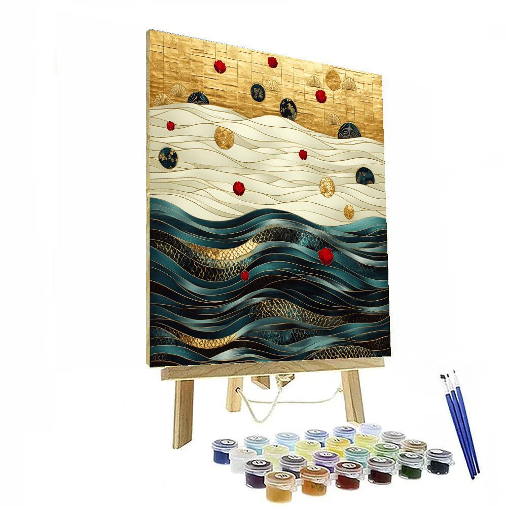 Gustav Klimt Inspired Ornamental River Of Gold paint by numbers