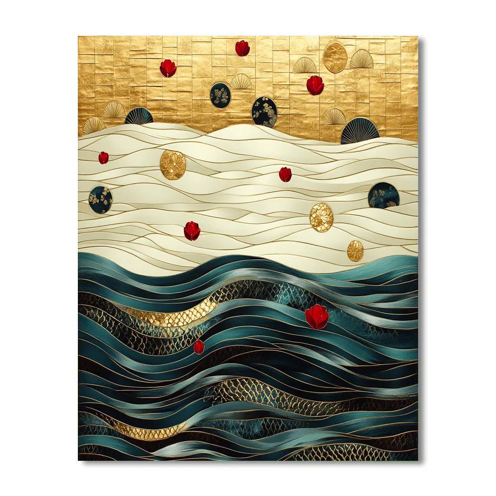 Gustav Klimt Inspired Ornamental River Of Gold paint by numbers