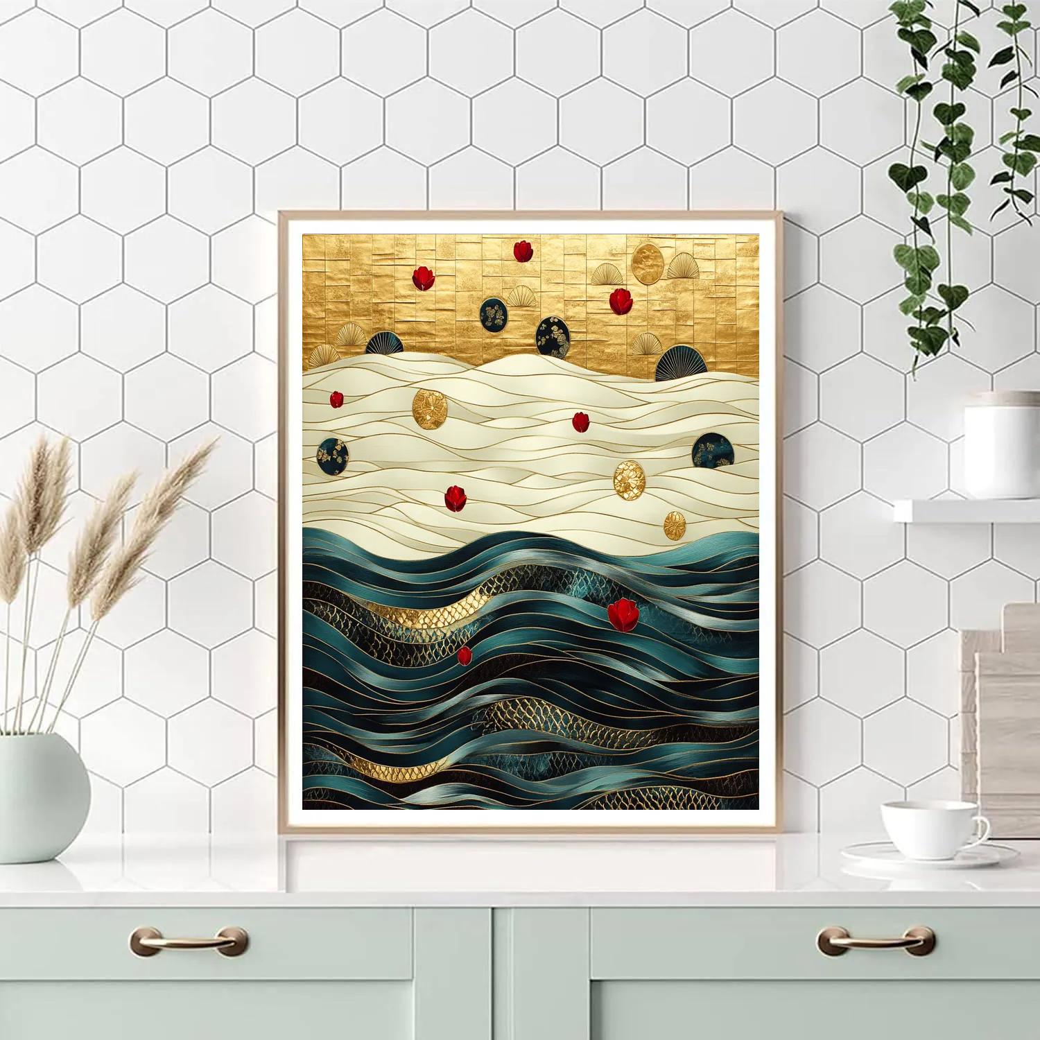 Gustav Klimt Inspired Ornamental River Of Gold paint by numbers