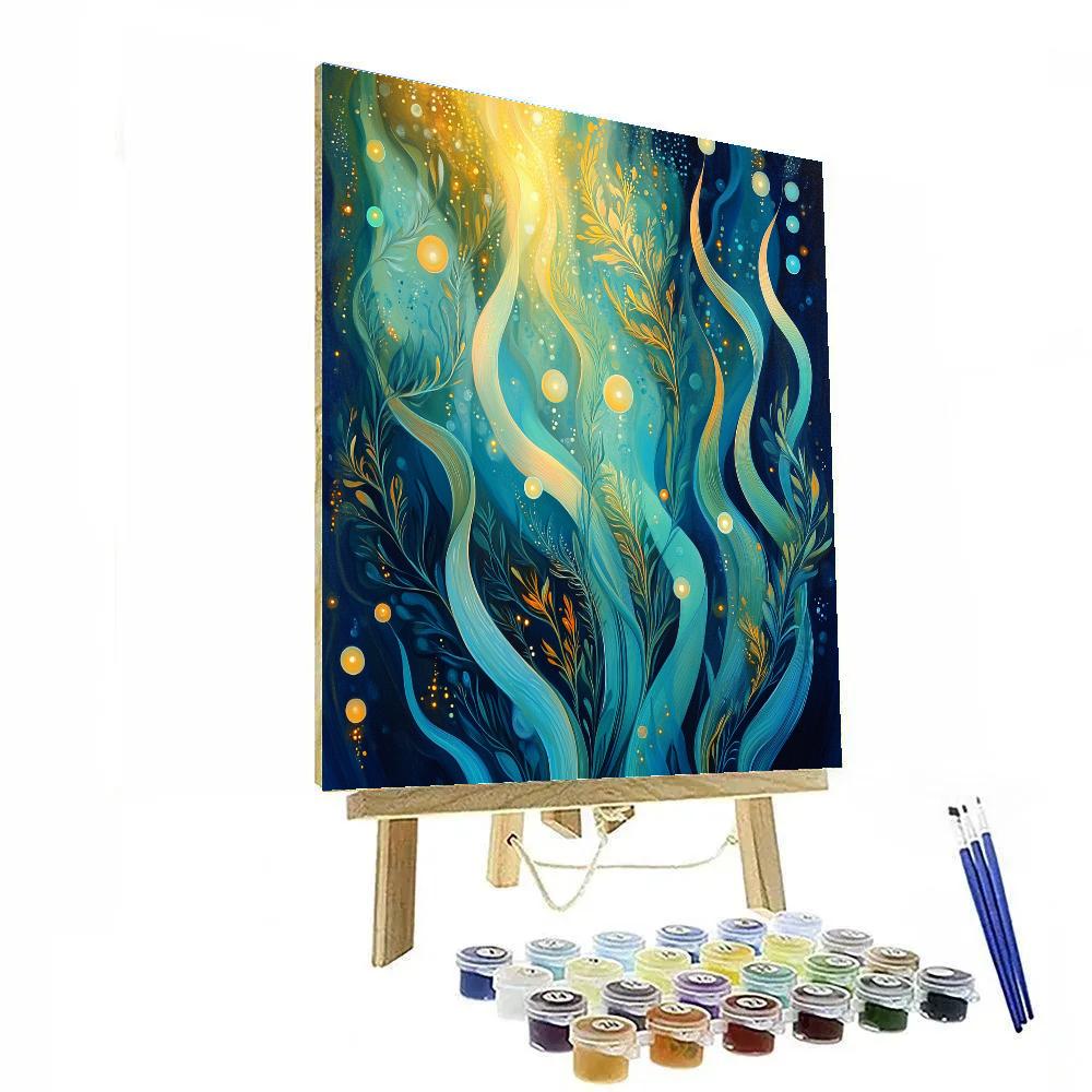 Alphonse Mucha Inspired Aurora Kelp Symphony painting number kit