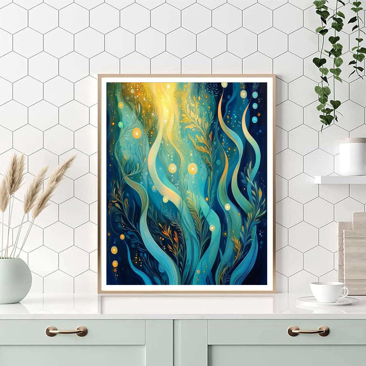 Alphonse Mucha Inspired Aurora Kelp Symphony painting number kit