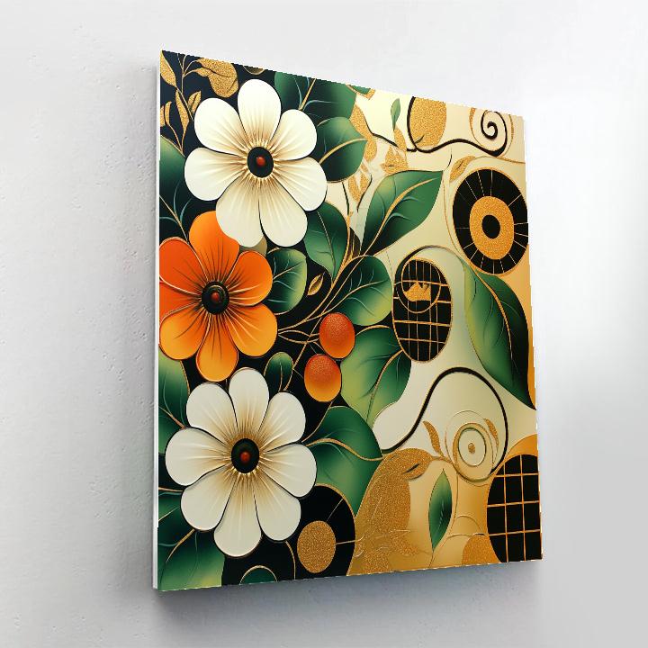 Gustav Klimt Inspired Mosaic Meadow Of Blooms paint by color