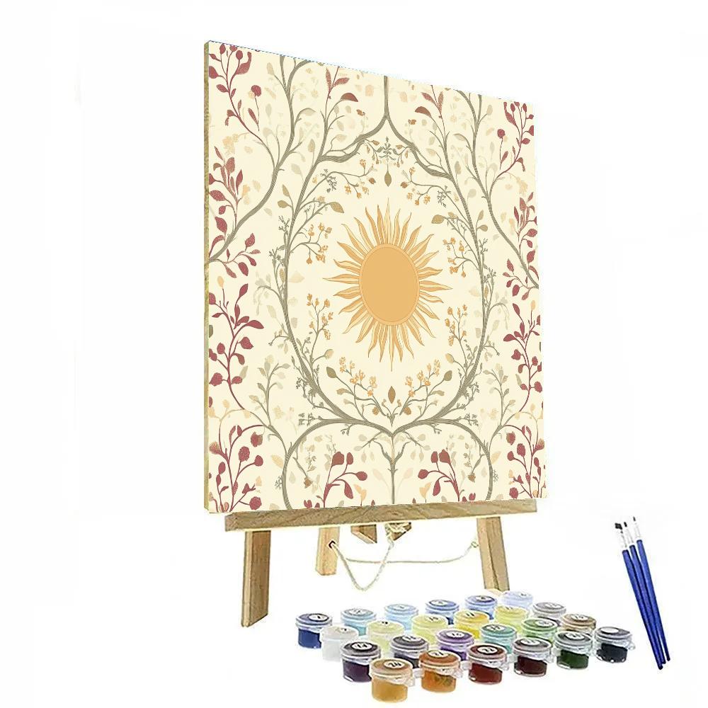 Alphonse Mucha Inspired Solar Vine Mandala paint by numbers