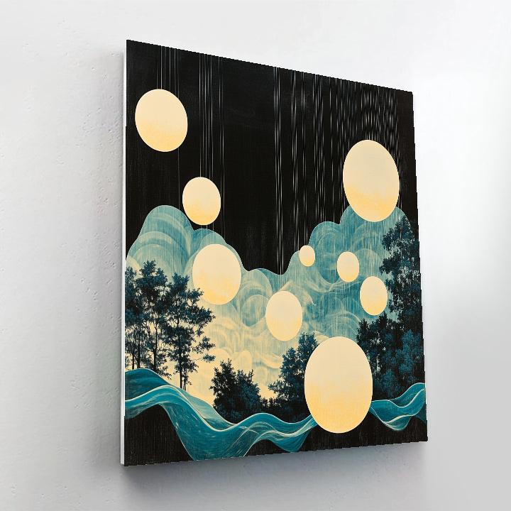 Yayoi Kusama Inspired Infinite Moon Garden Number painting