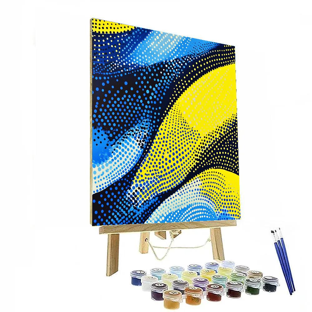 Yayoi Kusama Inspired Vibrant Infinity Waves Numbered painting kits