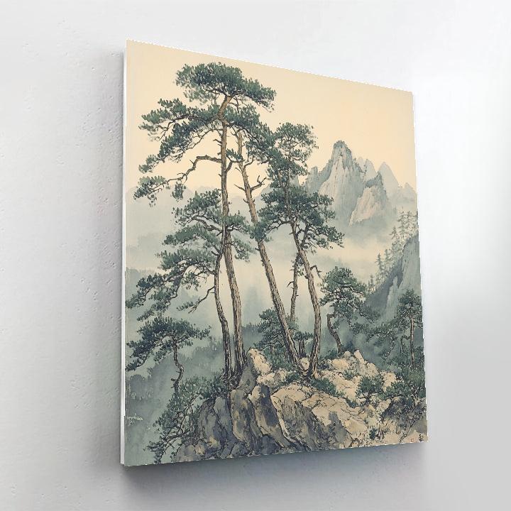 Zhao Mengfu Inspired Ancient Pine Grove Paint by numbers kits