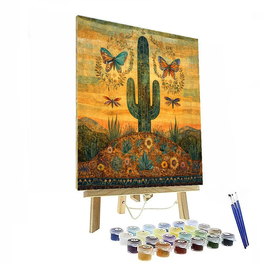 Frida Kahlo Inspired Resilient Cactus DIY paint by numbers