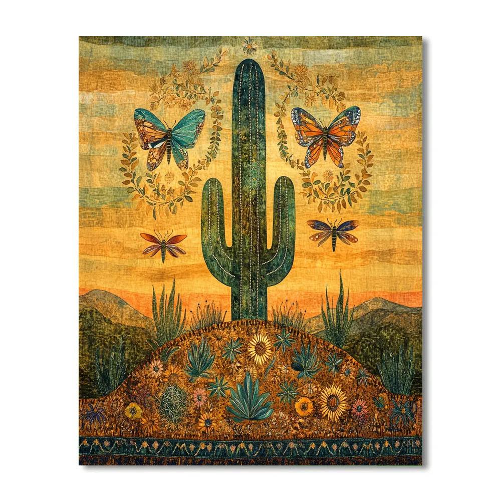 Frida Kahlo Inspired Resilient Cactus DIY paint by numbers