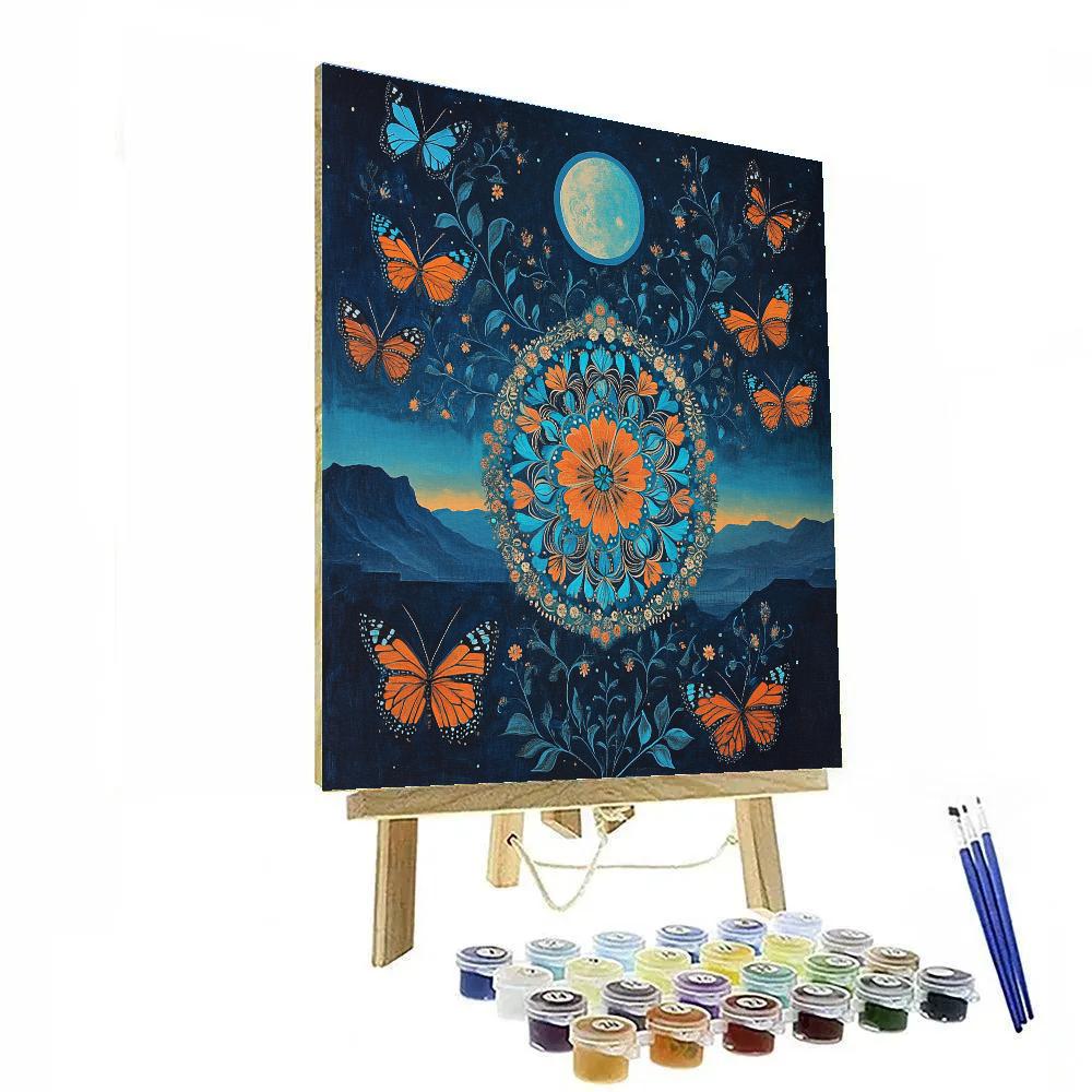 Frida Kahlo Inspired Lunar Monarch Garden DIY paint by numbers