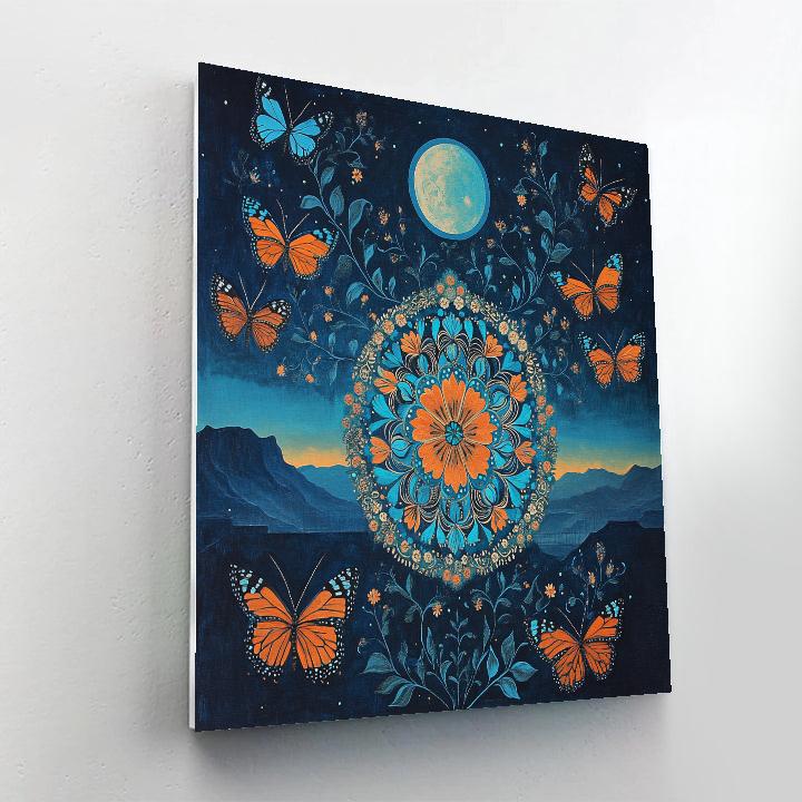 Frida Kahlo Inspired Lunar Monarch Garden DIY paint by numbers