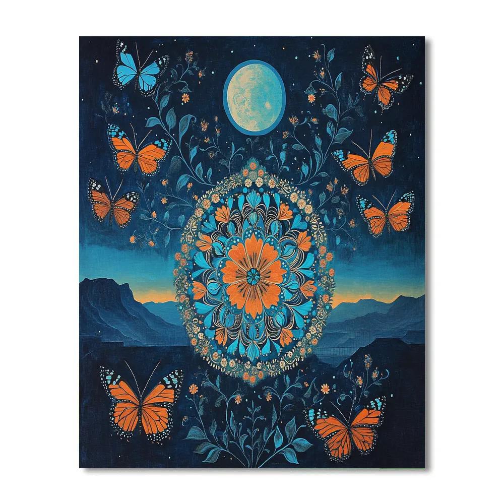 Frida Kahlo Inspired Lunar Monarch Garden DIY paint by numbers