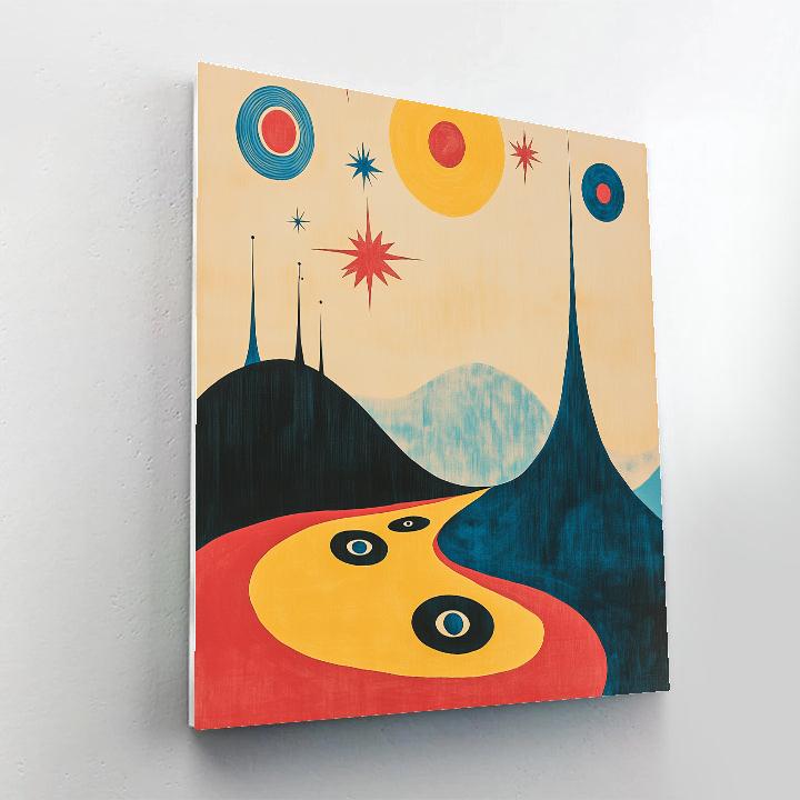 Joan Miro Inspired Dreamscape Of Abstract Symbols paint by number