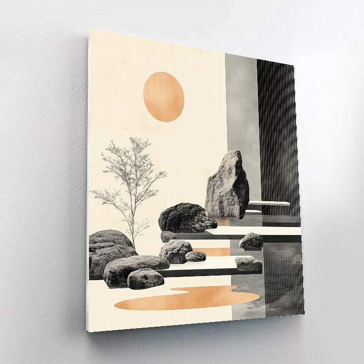 Zhao Mengfu Inspired Scholar Garden Abstraction Numbered painting kits