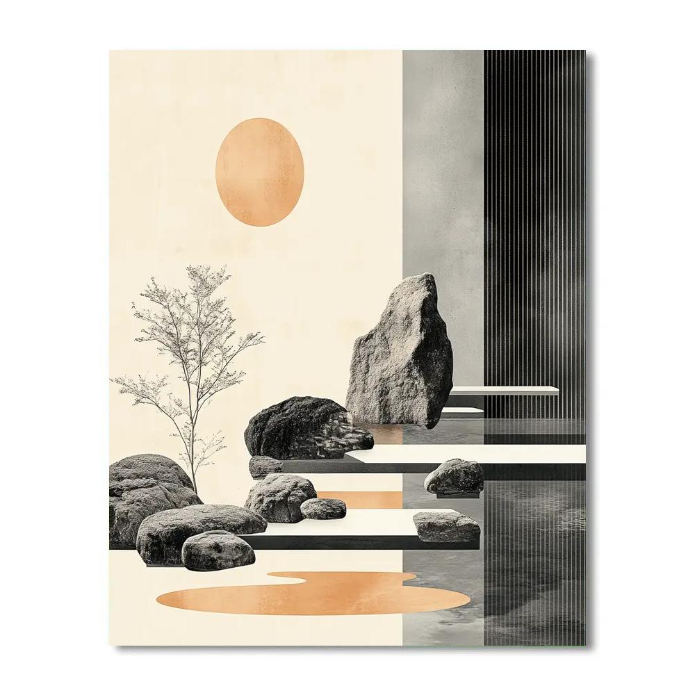 Zhao Mengfu Inspired Scholar Garden Abstraction Numbered painting kits