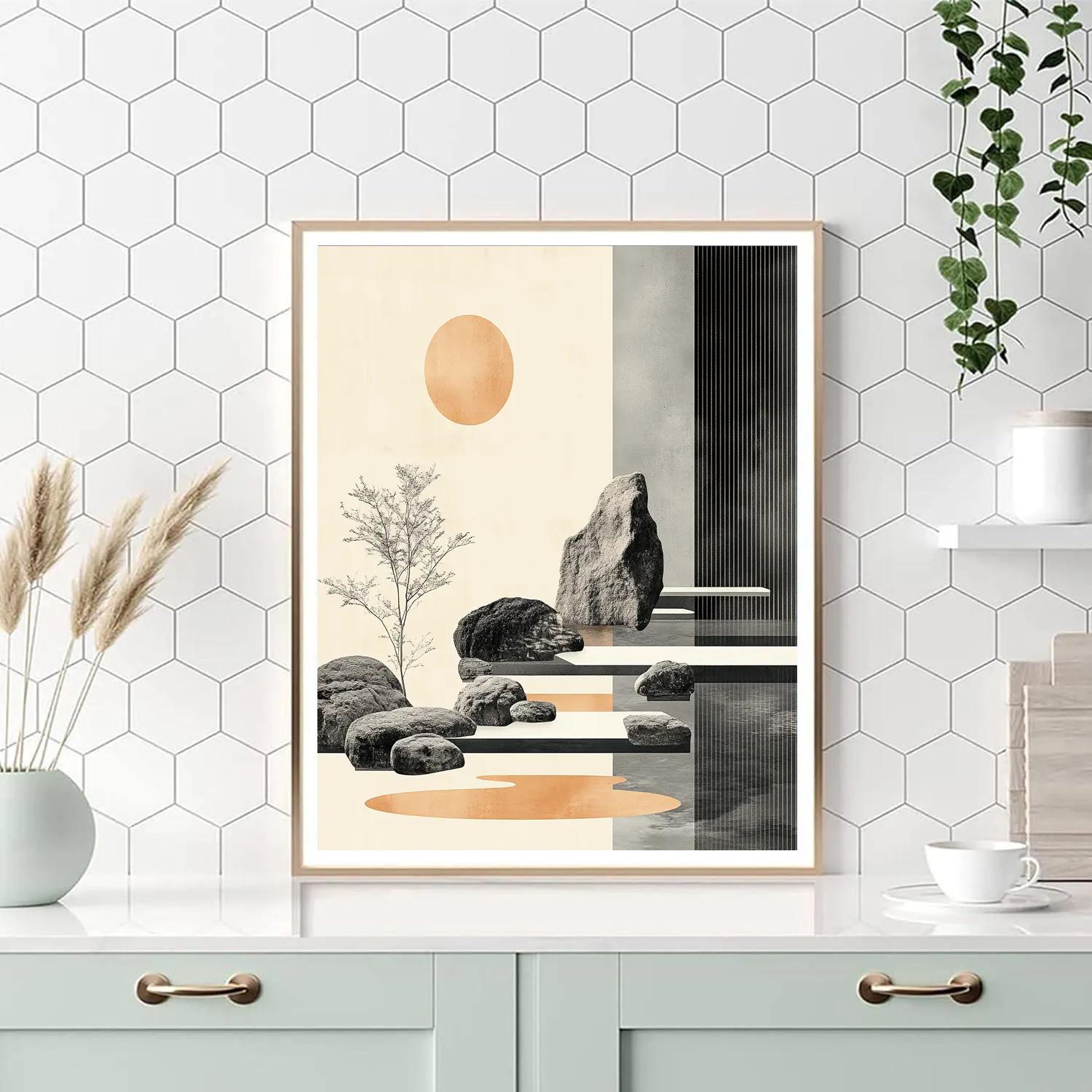 Zhao Mengfu Inspired Scholar Garden Abstraction Numbered painting kits