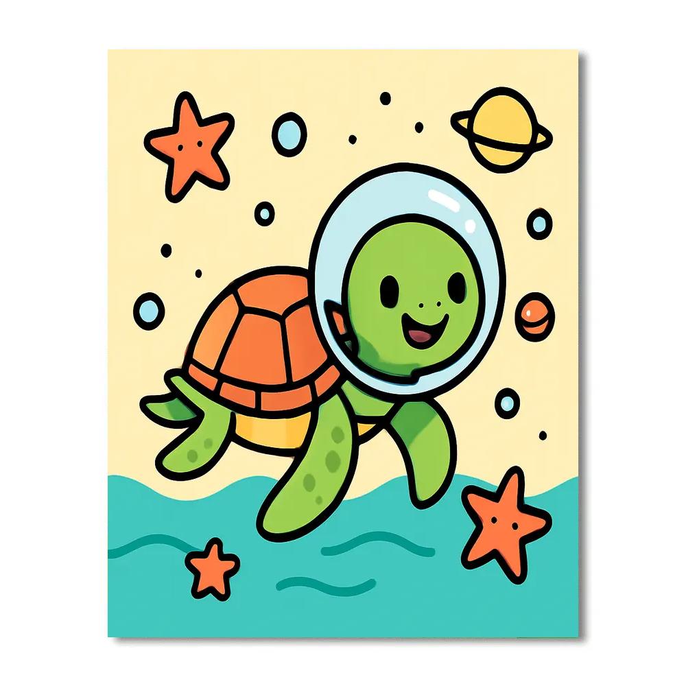Star Turtle Explorer paint by color