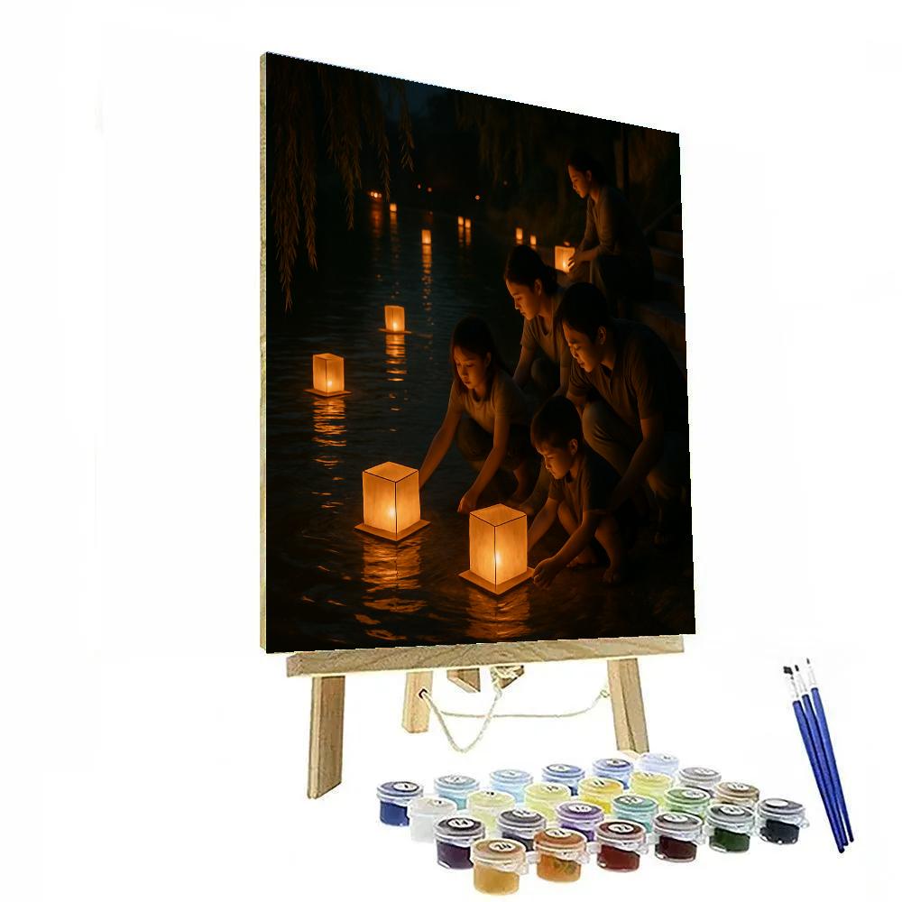 Chinese Lantern Floating painting number kit