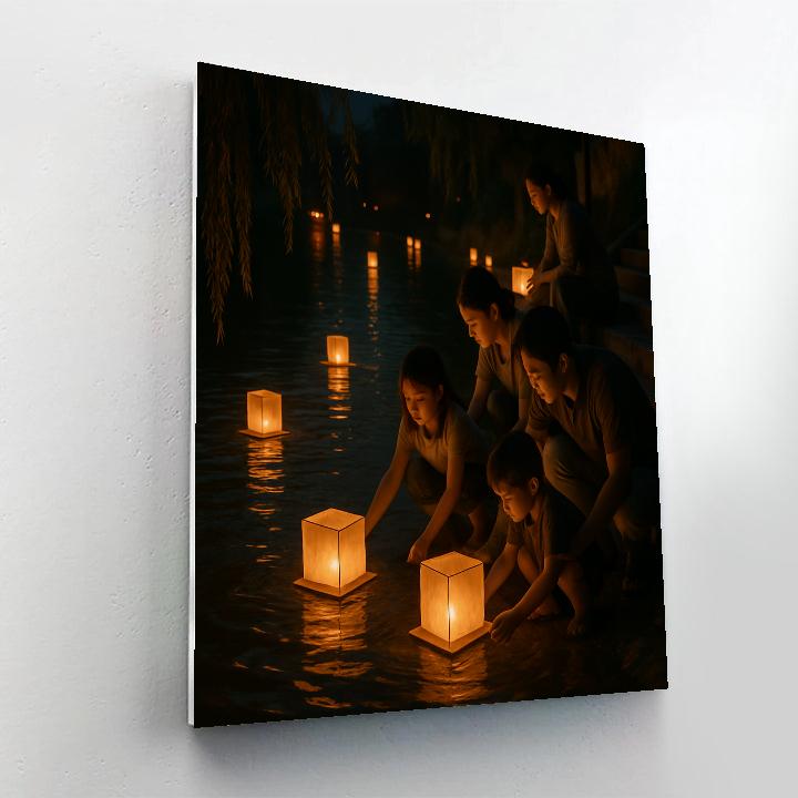 Chinese Lantern Floating painting number kit