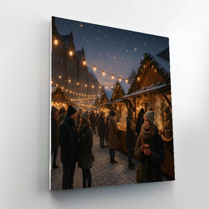 Christmas Market At Dusk Painting by numbers kit
