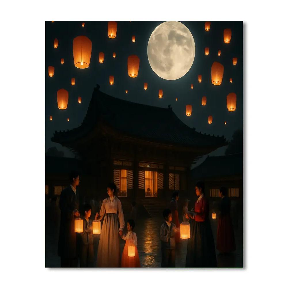 Lantern Festival Korea Full Moon paint by color