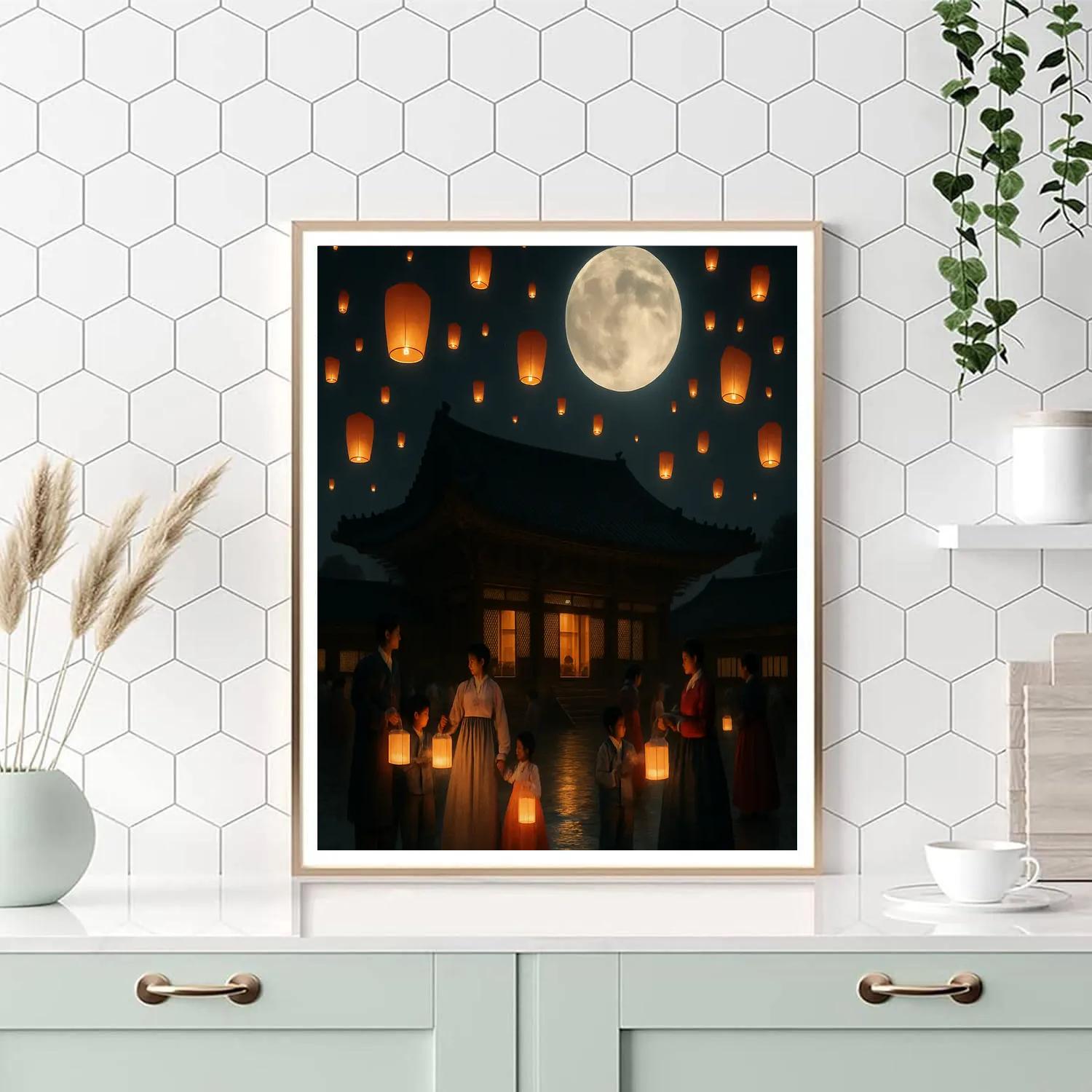 Lantern Festival Korea Full Moon paint by color