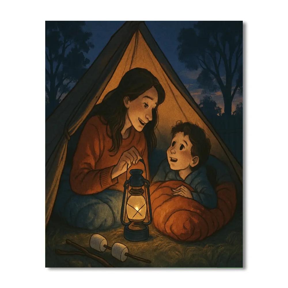 Backyard Camping Bedtime Paint by numbers art