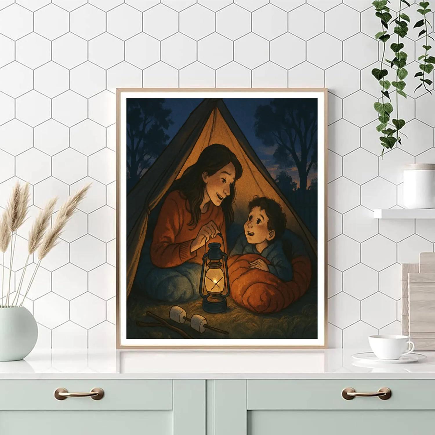 Backyard Camping Bedtime Paint by numbers art