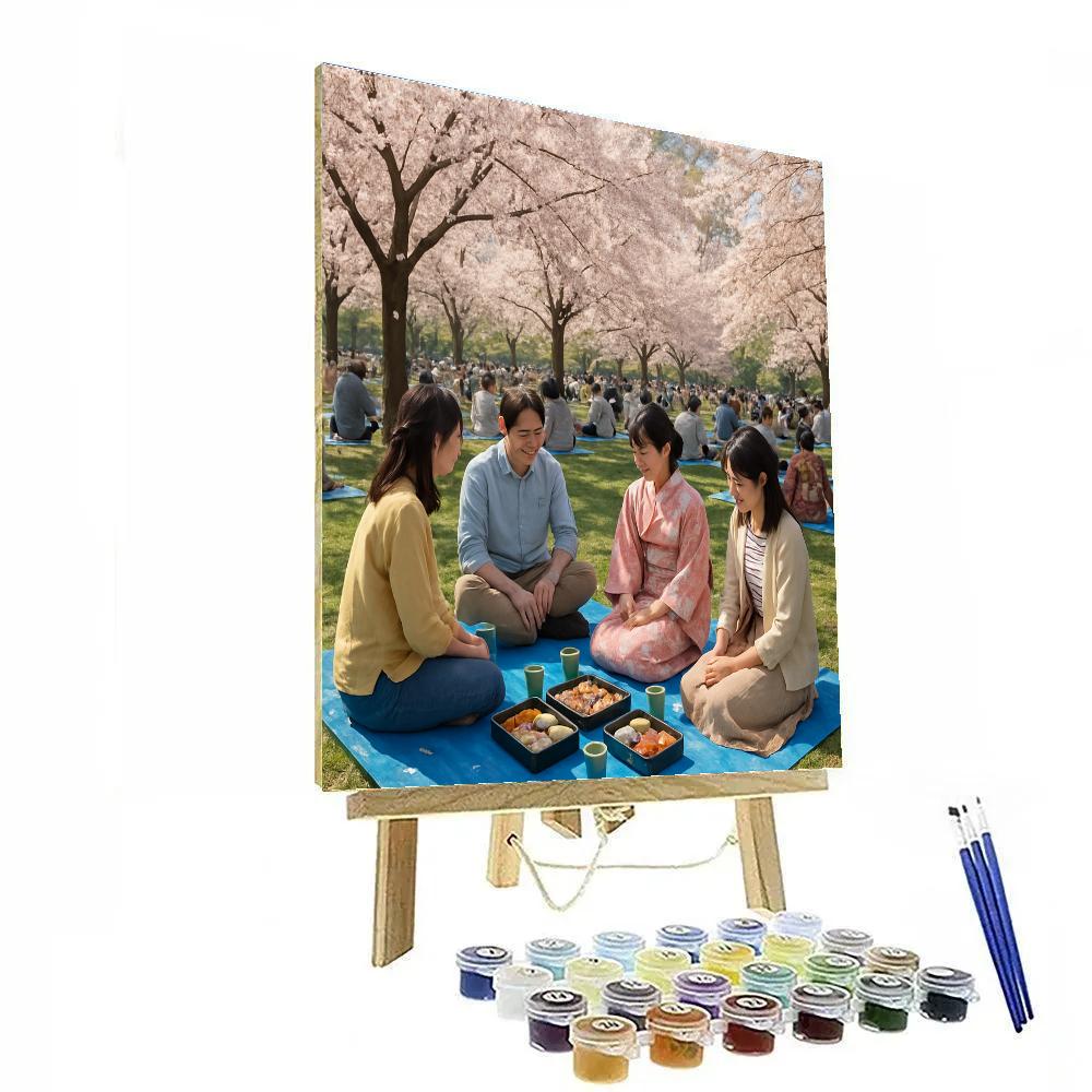 Hanami Cherry Blossom Festival Japan paint by numbers