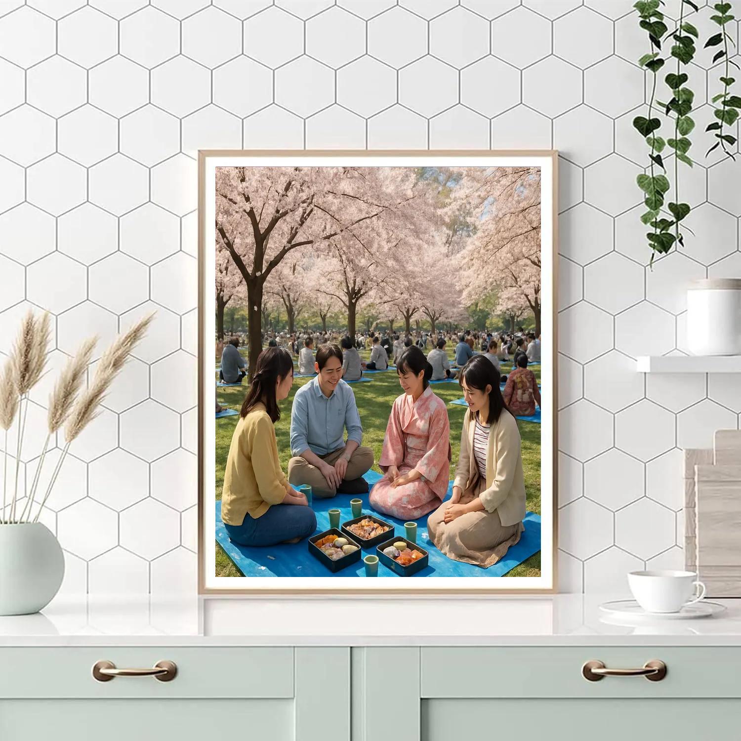 Hanami Cherry Blossom Festival Japan paint by numbers
