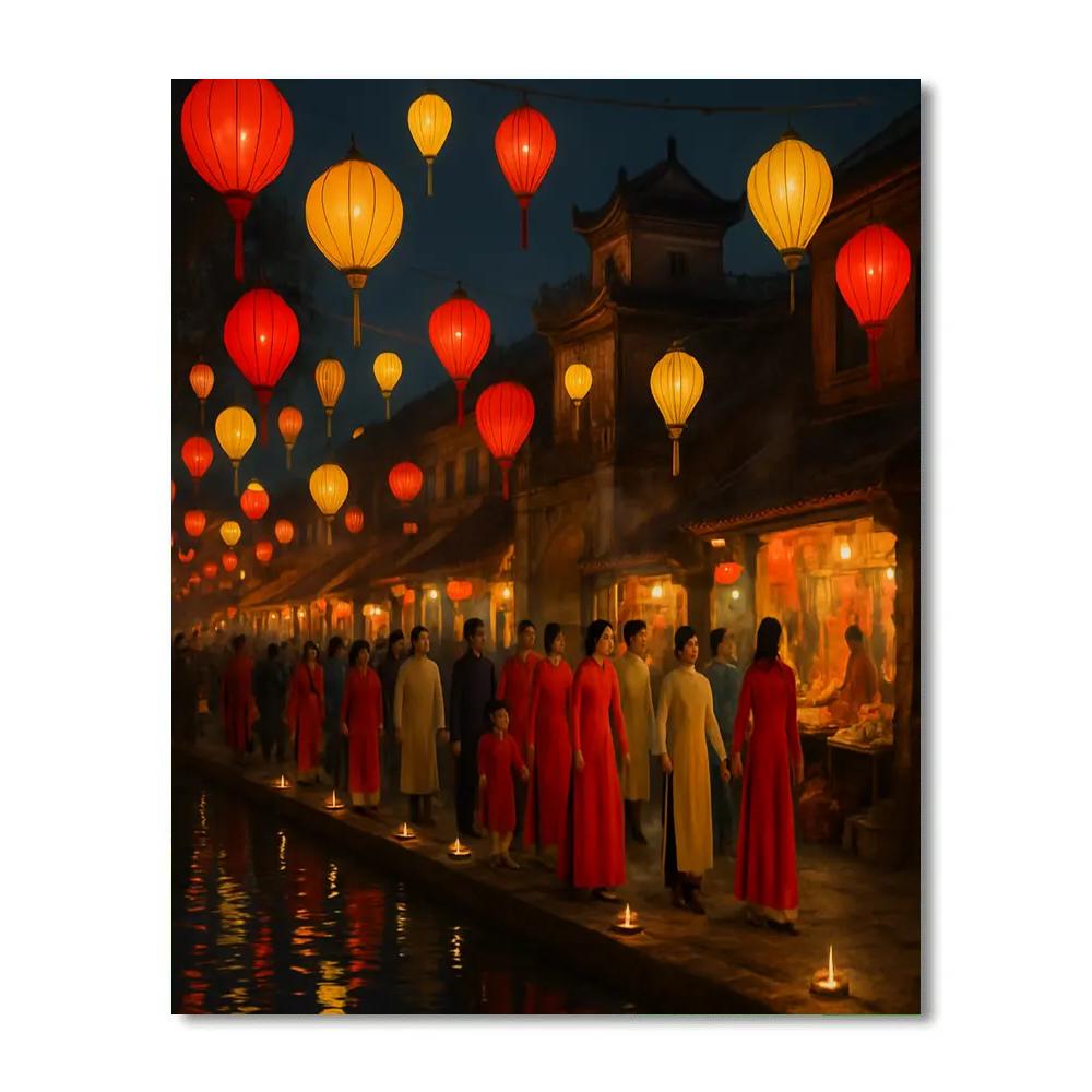 Lunar New Year Lantern Festival Hanoi Paint by numbers art