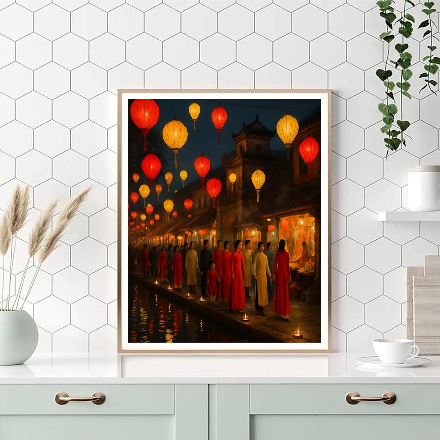 Lunar New Year Lantern Festival Hanoi Paint by numbers art