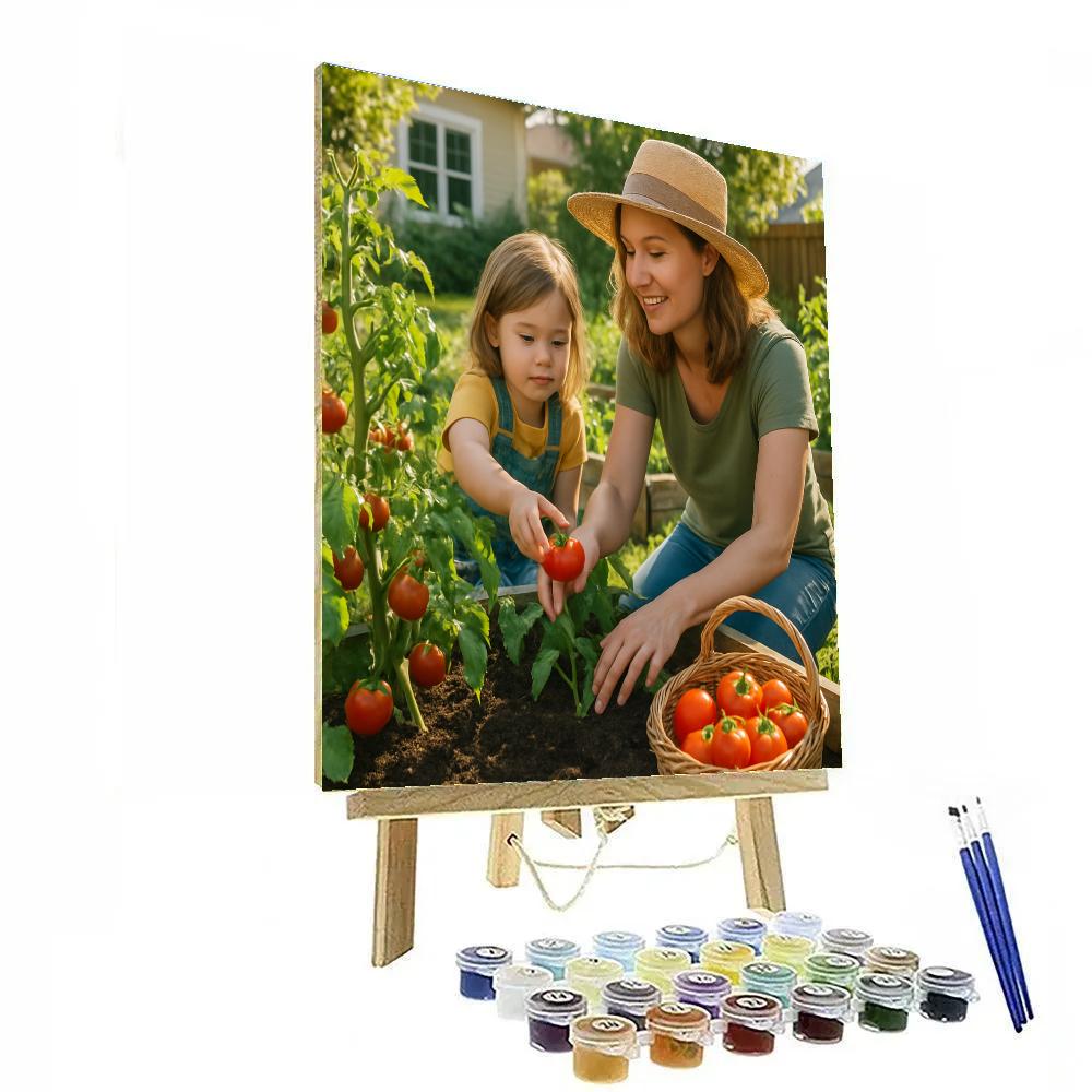 Backyard Vegetable Harvest Number painting