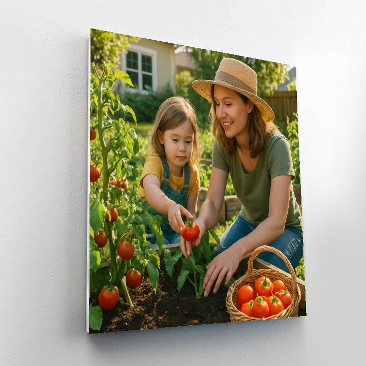 Backyard Vegetable Harvest Number painting