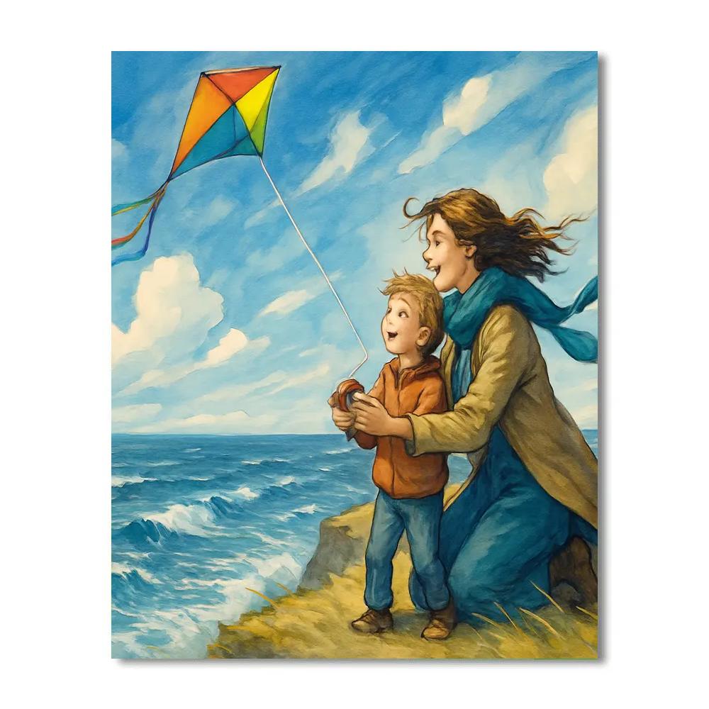 Seaside Kite Lessons paint by number