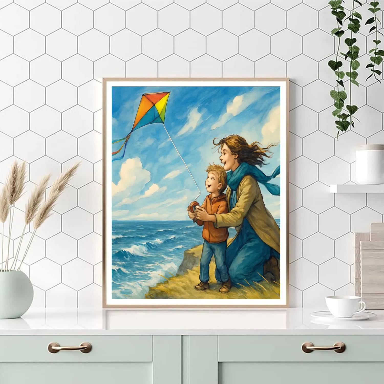 Seaside Kite Lessons paint by number