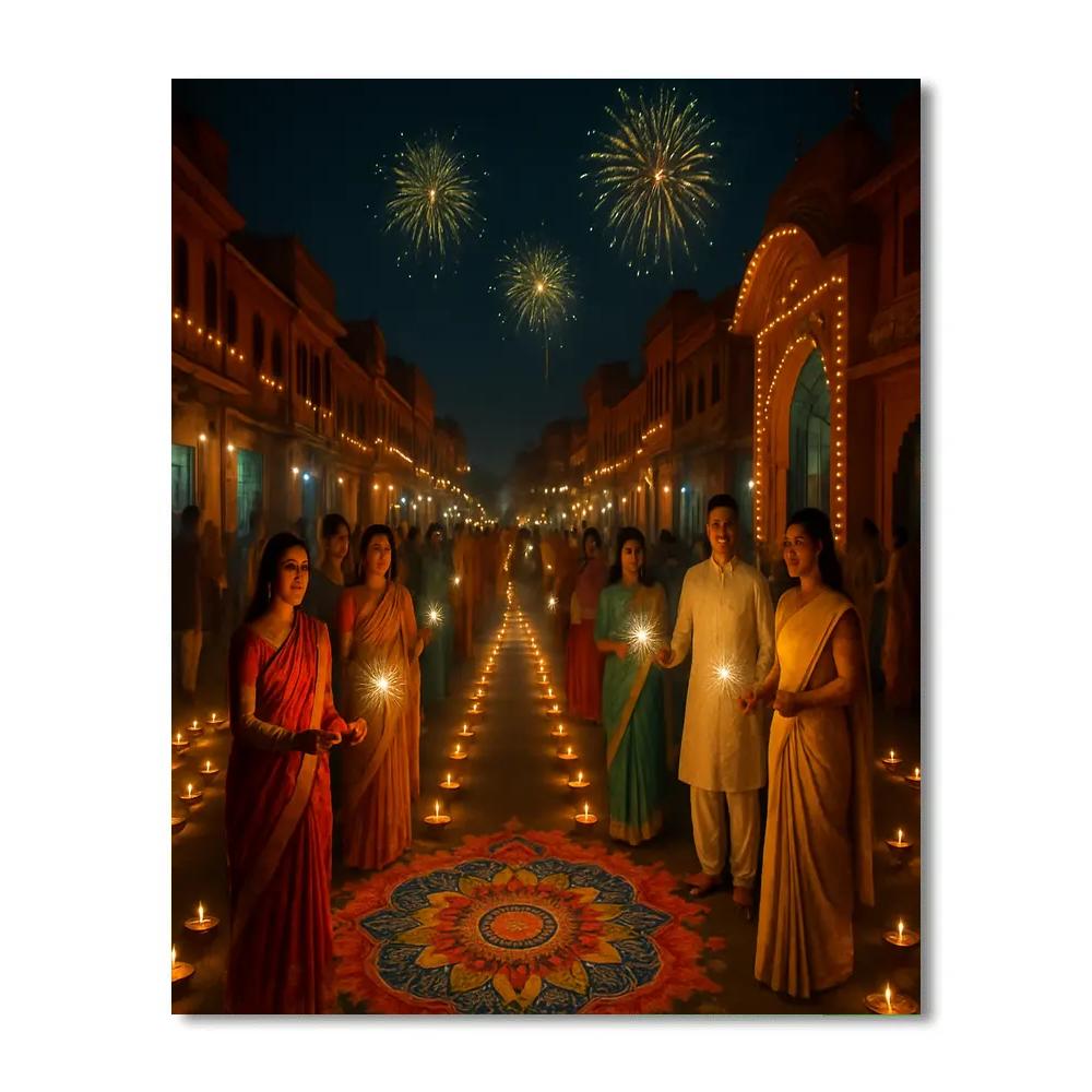 Diwali Evening In Jaipur painting number kit