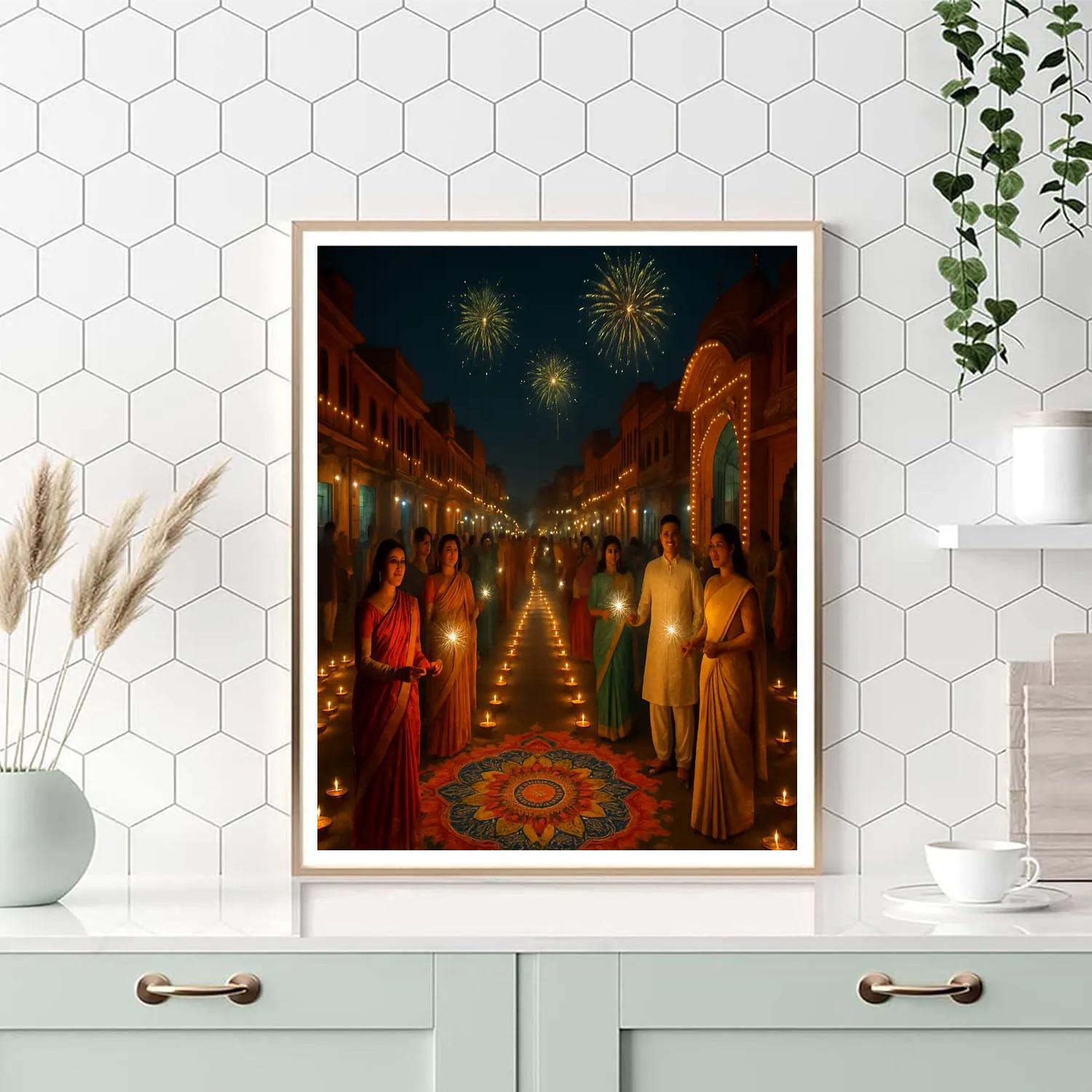 Diwali Evening In Jaipur painting number kit