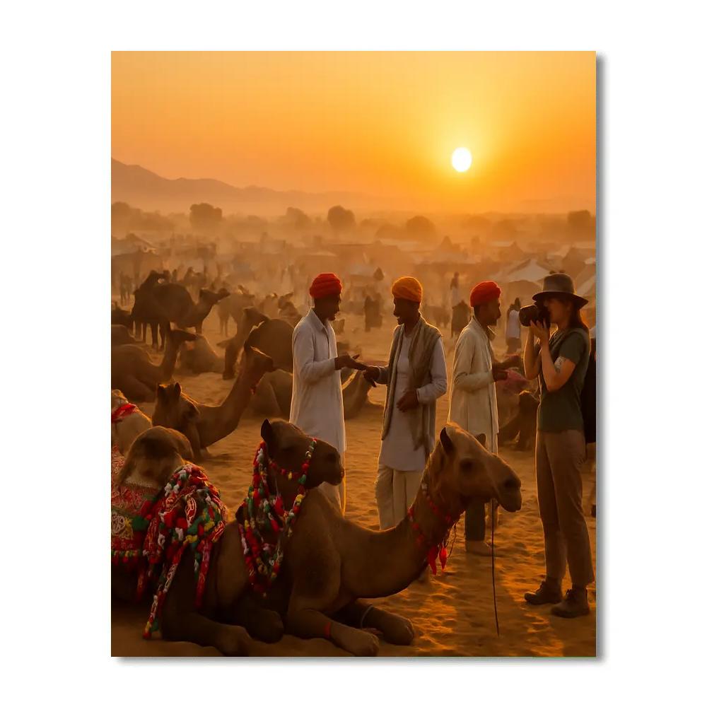 Pushkar Camel Fair Rajasthan Painting by numbers kit