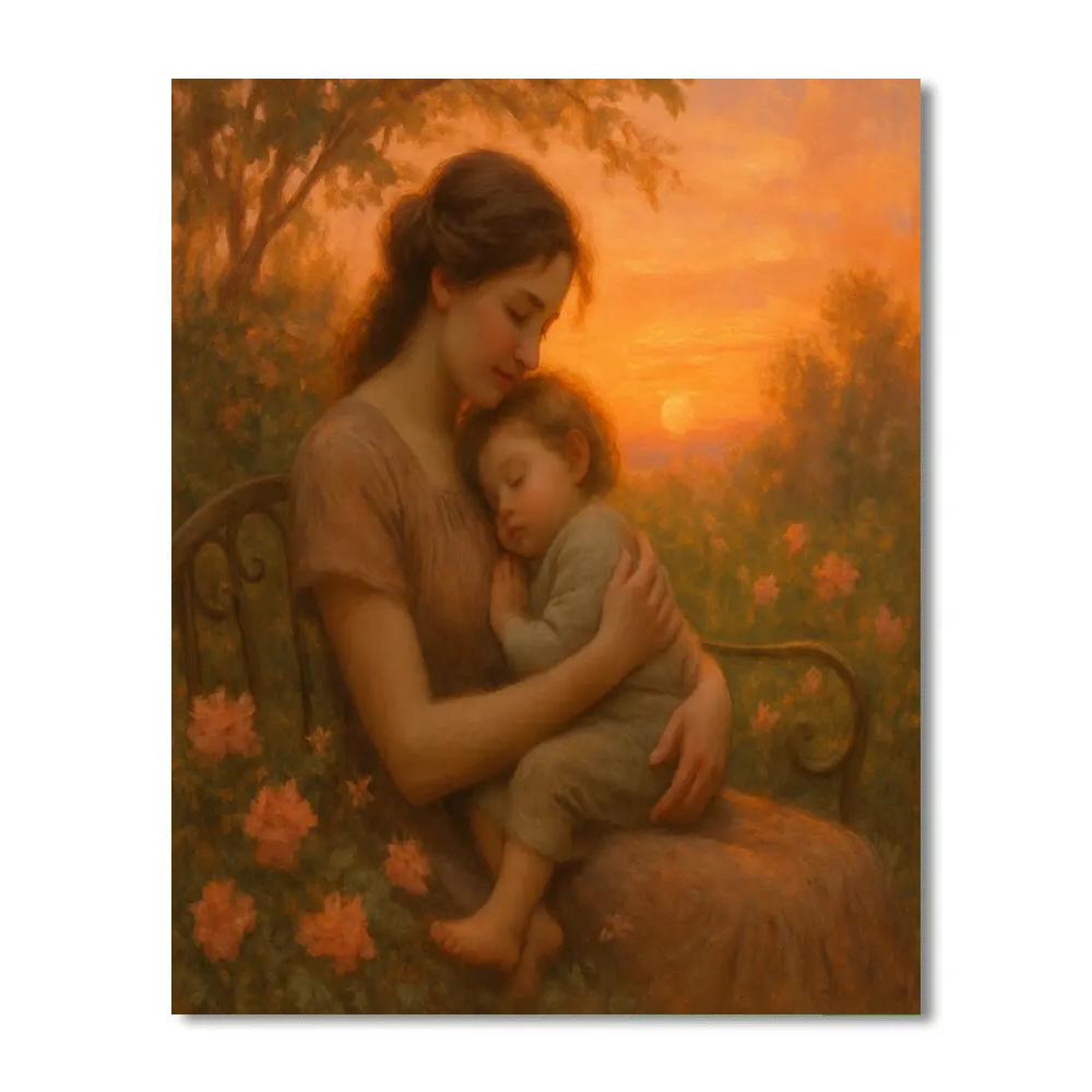 Sunset Cuddles In The Garden Paint by numbers kits