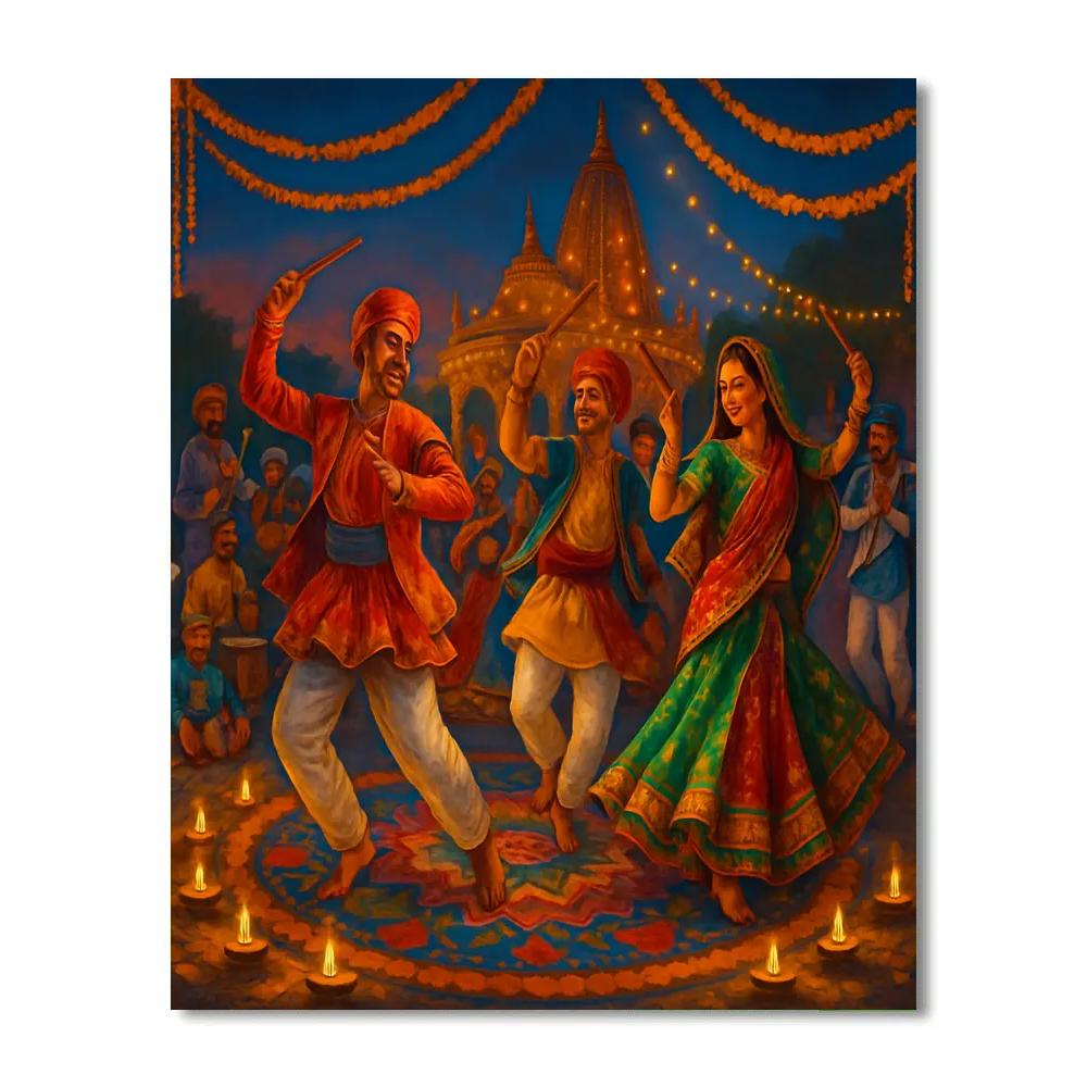 Navratri Garba Night DIY paint by numbers