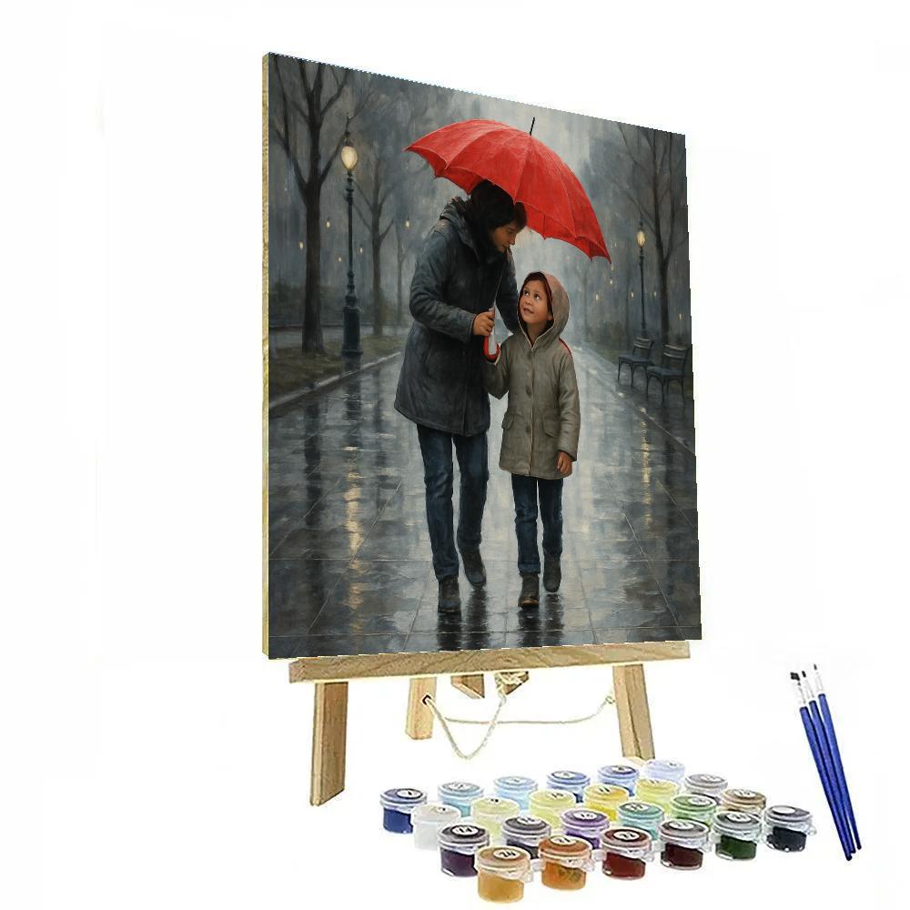 Rainy Day Shared Umbrella Paint by numbers kits