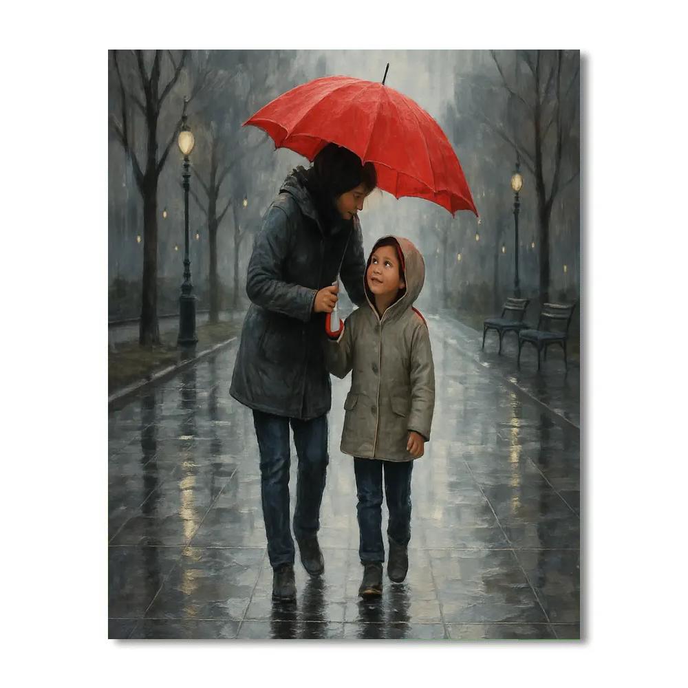 Rainy Day Shared Umbrella Paint by numbers kits