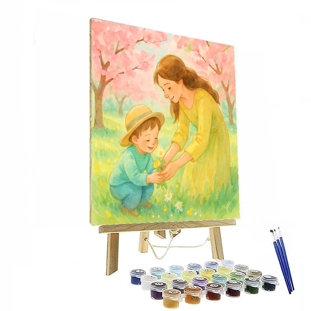 First Flower Picking Together DIY paint by numbers