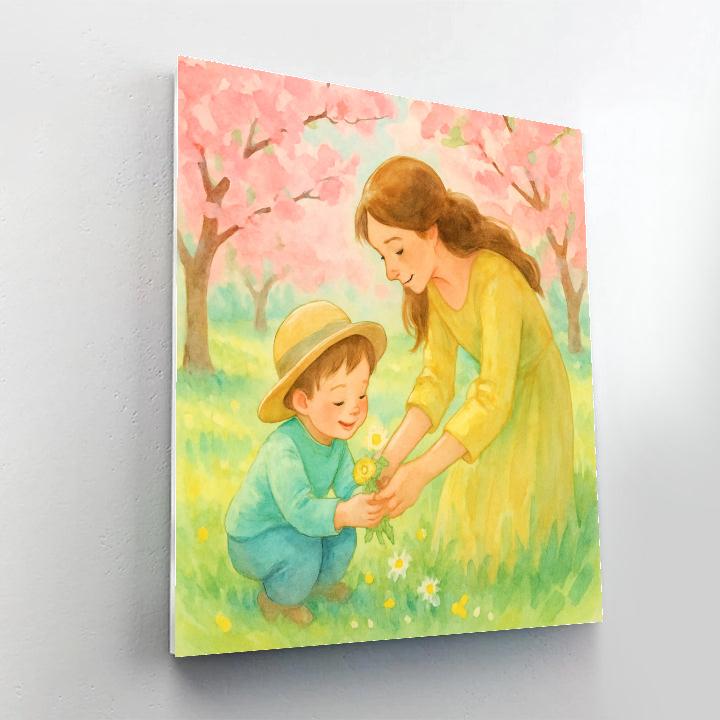 First Flower Picking Together DIY paint by numbers