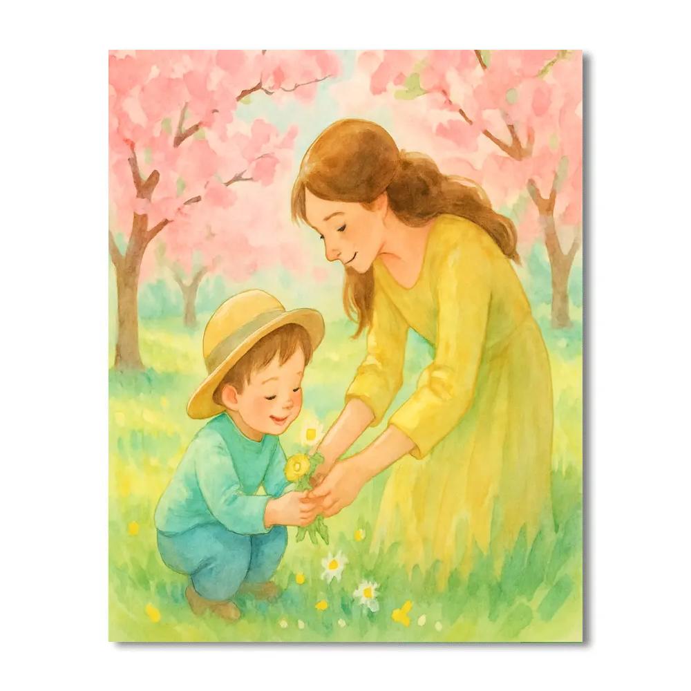 First Flower Picking Together DIY paint by numbers