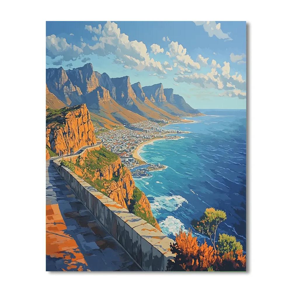 Table Mountain Cableway Viewpoint Cape Town South Africa Paint by numbers art