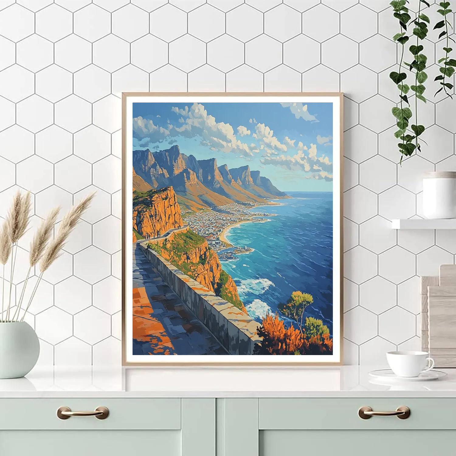 Table Mountain Cableway Viewpoint Cape Town South Africa Paint by numbers art