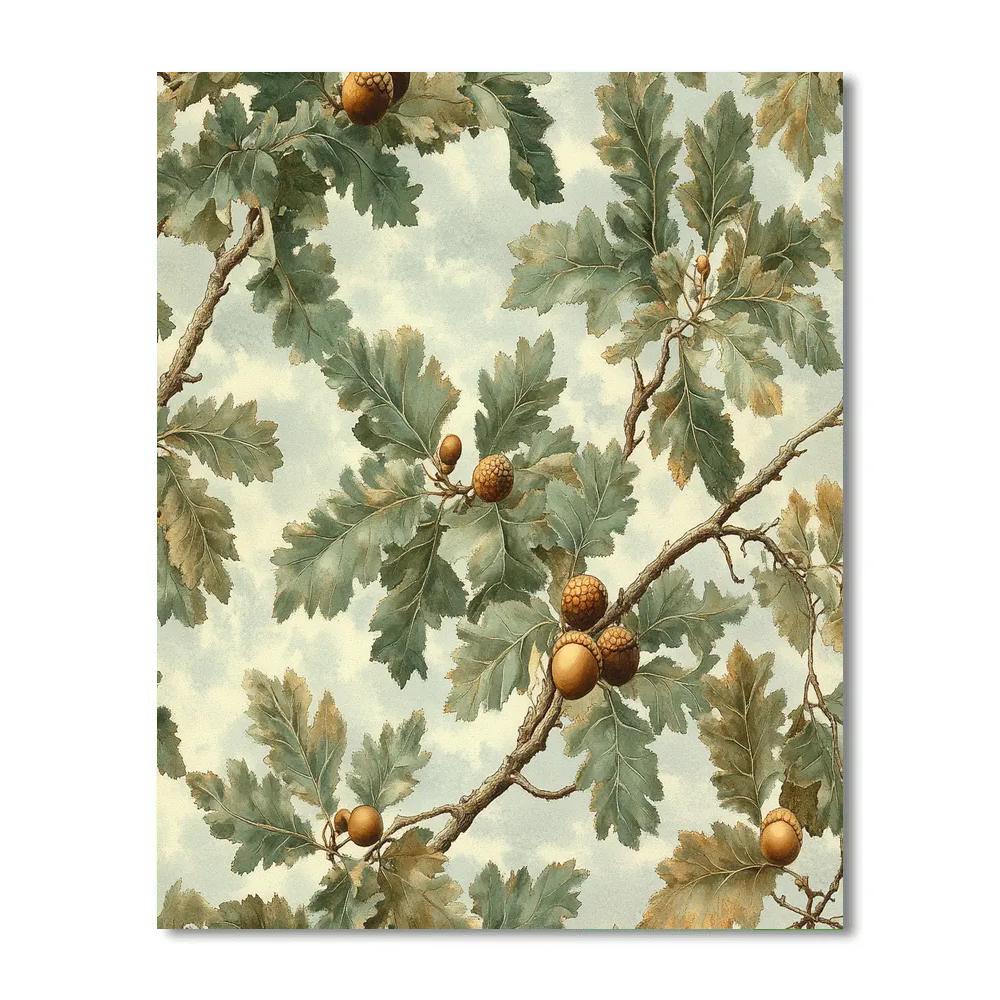 Leonardo Da Vinci Inspired Intertwined Oak Branches paint by number