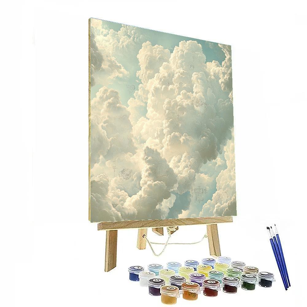 Leonardo Da Vinci Inspired Geometric Cloud Patterns Numbered painting kits